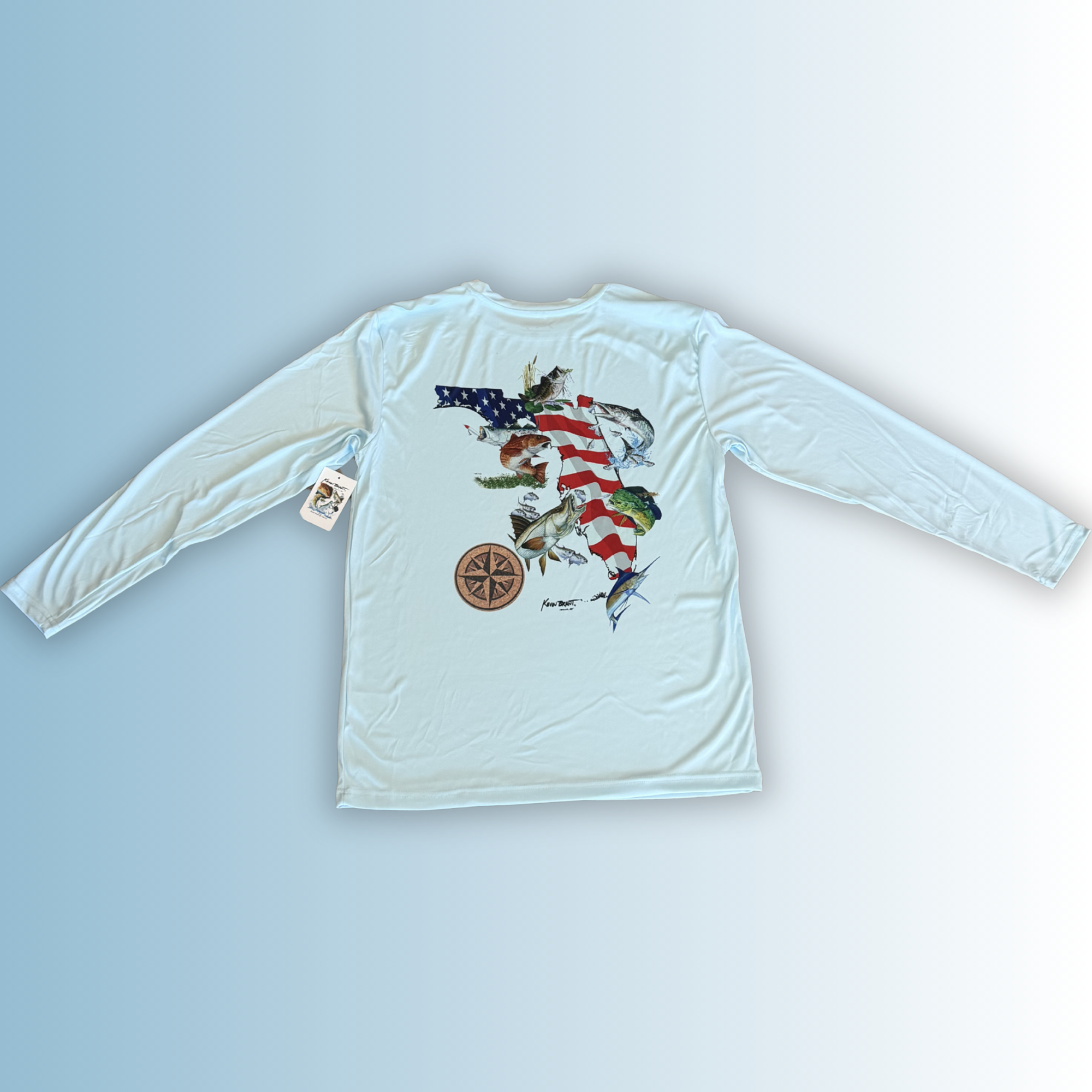 Off The Hook USA FL Fish Arctic Blue Long-Sleeve