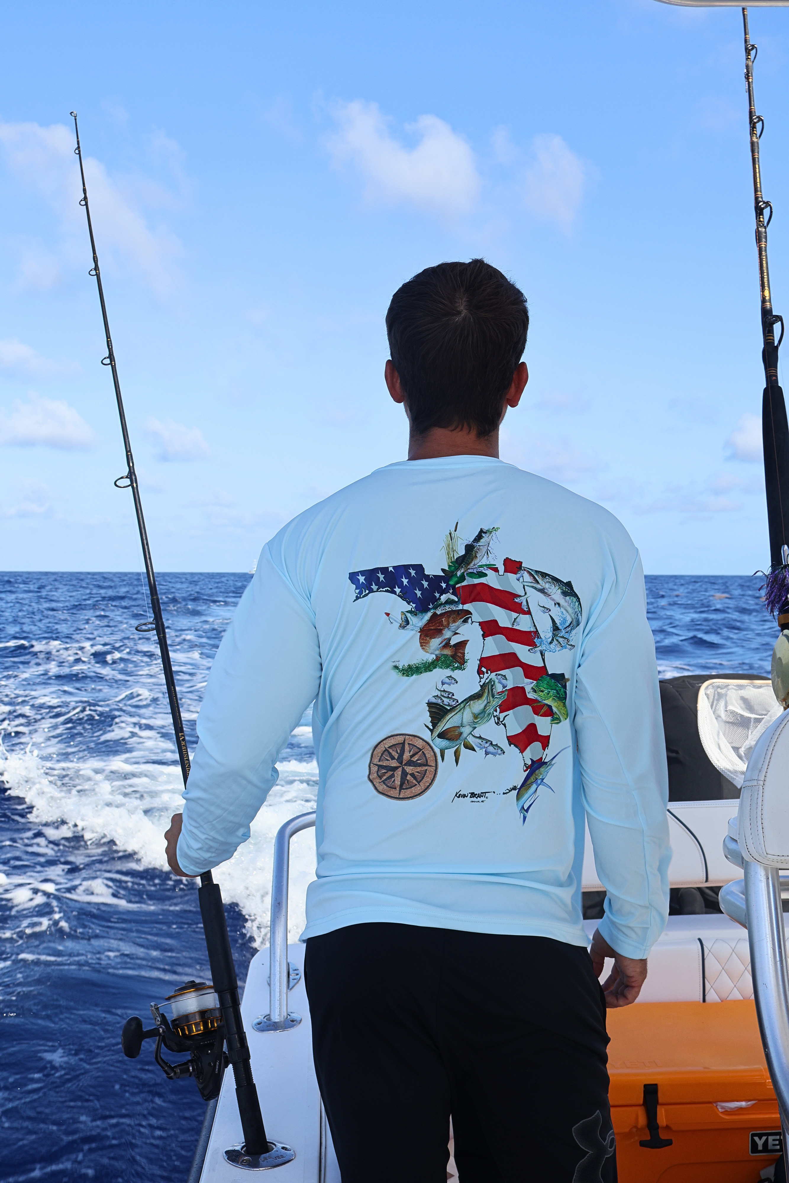 Off The Hook USA FL Fish Arctic Blue Long-Sleeve
